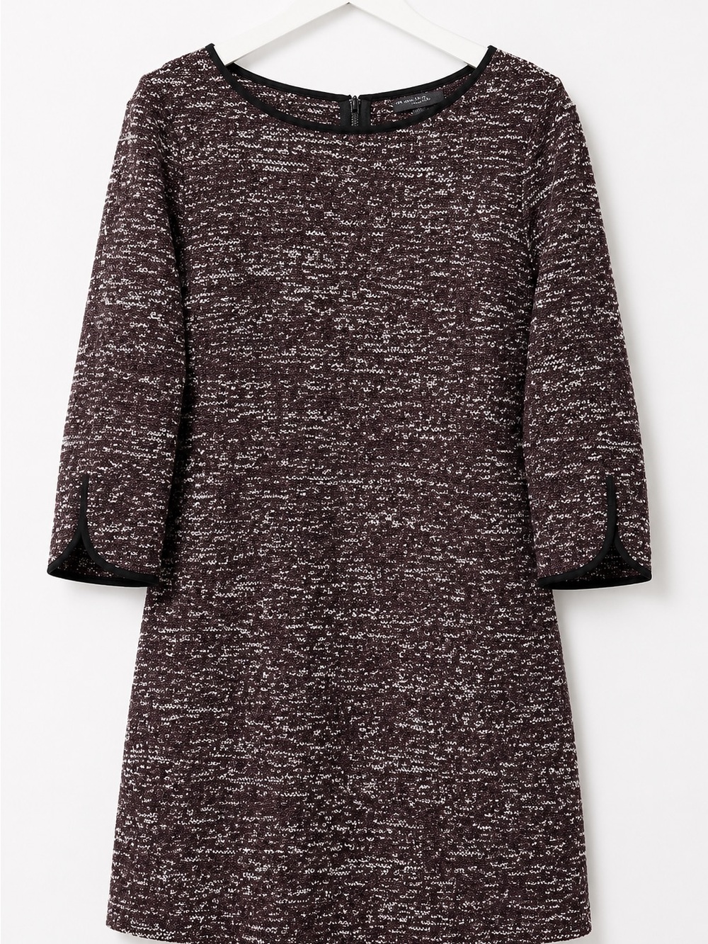 Ann Taylor Factory Petite Marled Knit Shift Dress Plum Black NWT SP